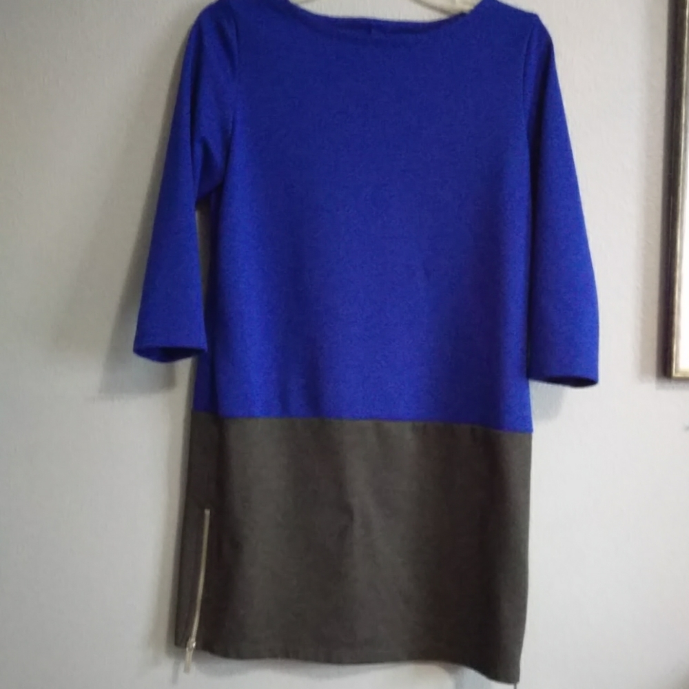 Michael Kors Royal Blue/Gray Shirtdress/ Dress